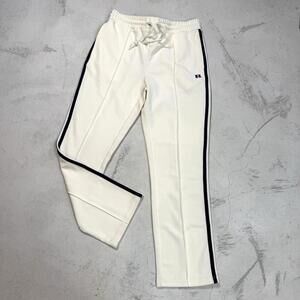 Russell Athletic Track Pants White Sz Small Side Stripe Retro Sportswear Jogger